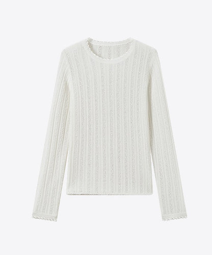 COMME MOI women's cut-out raw edge pullover knit top- VALENTINA.