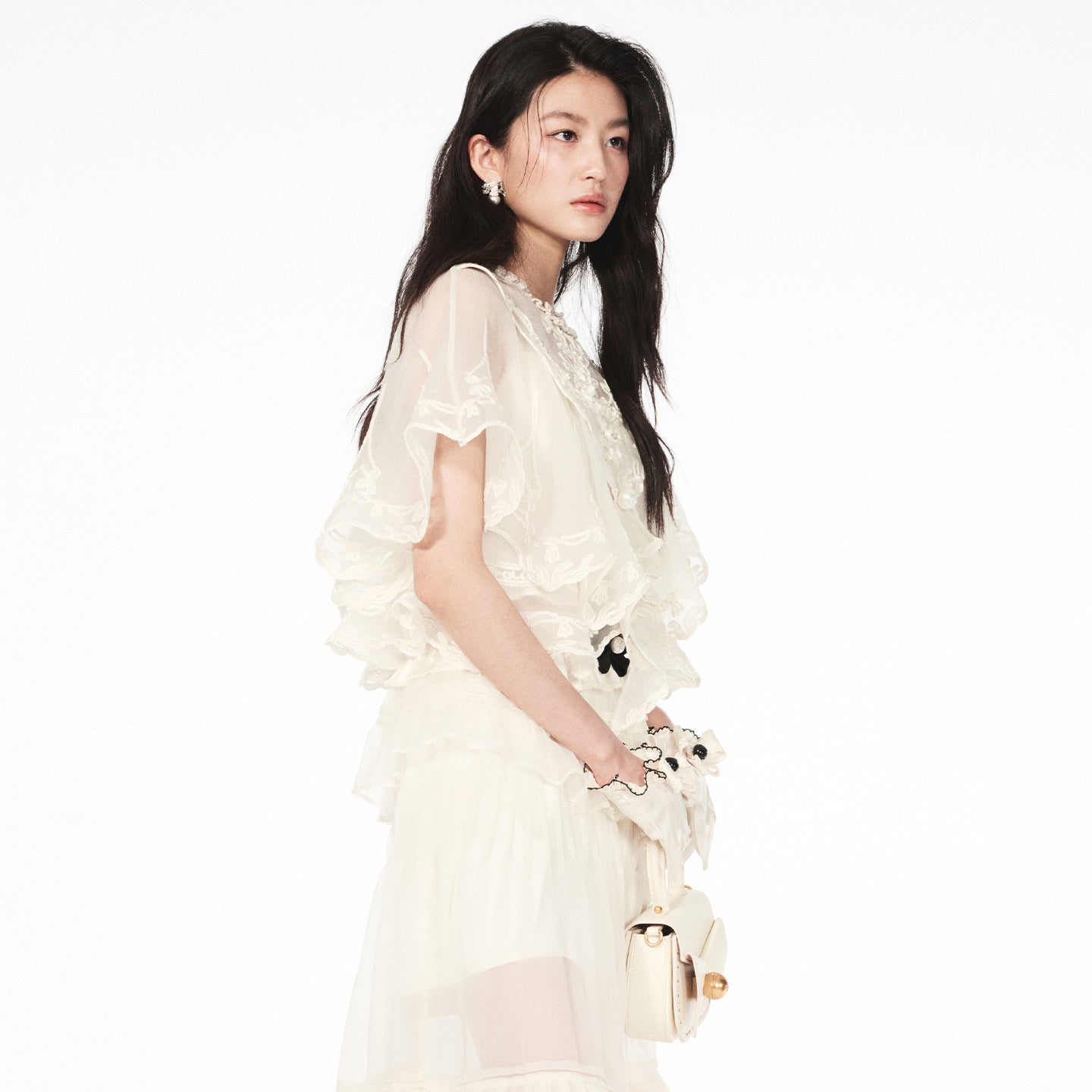 FAME organza embroidered beaded top - HAYDEN
