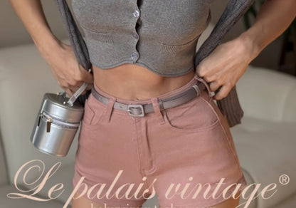 Le Palais Vintage Summer knitted vests halterneck suspenders- ROBBIE.