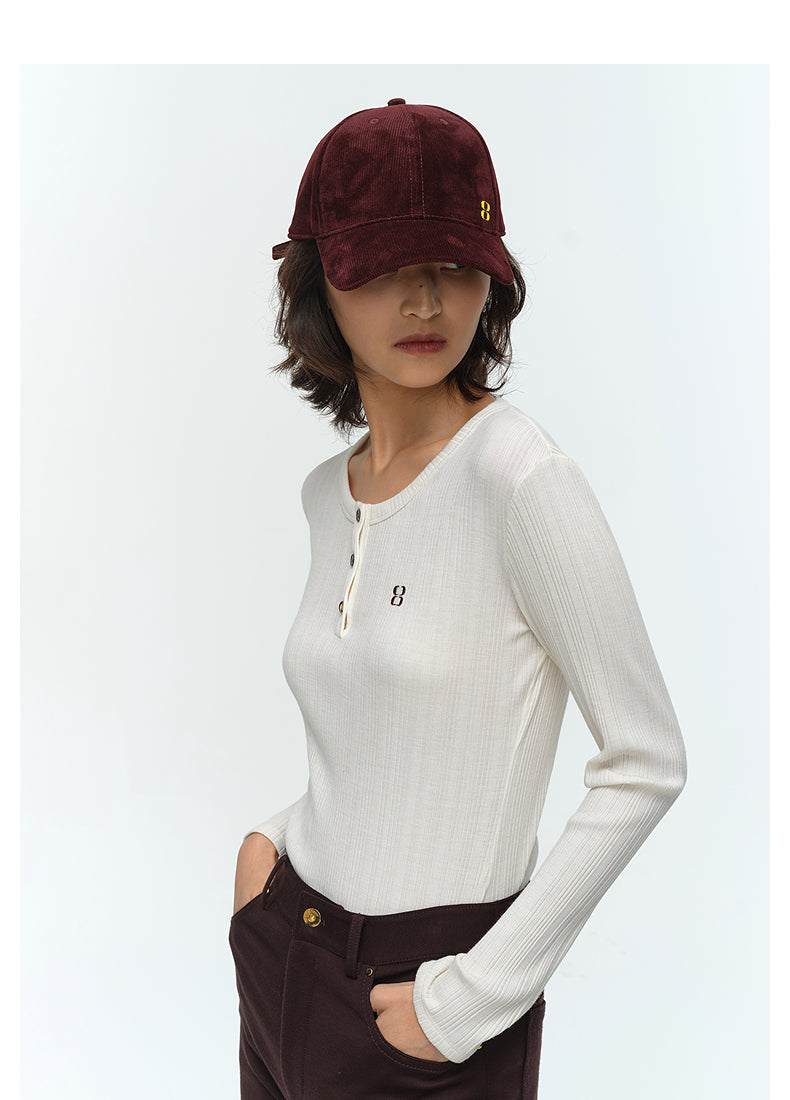 COMME MOI Lu Yan Designer New Women's Retro Contrast LOGO Baseball Cap - PHASE.