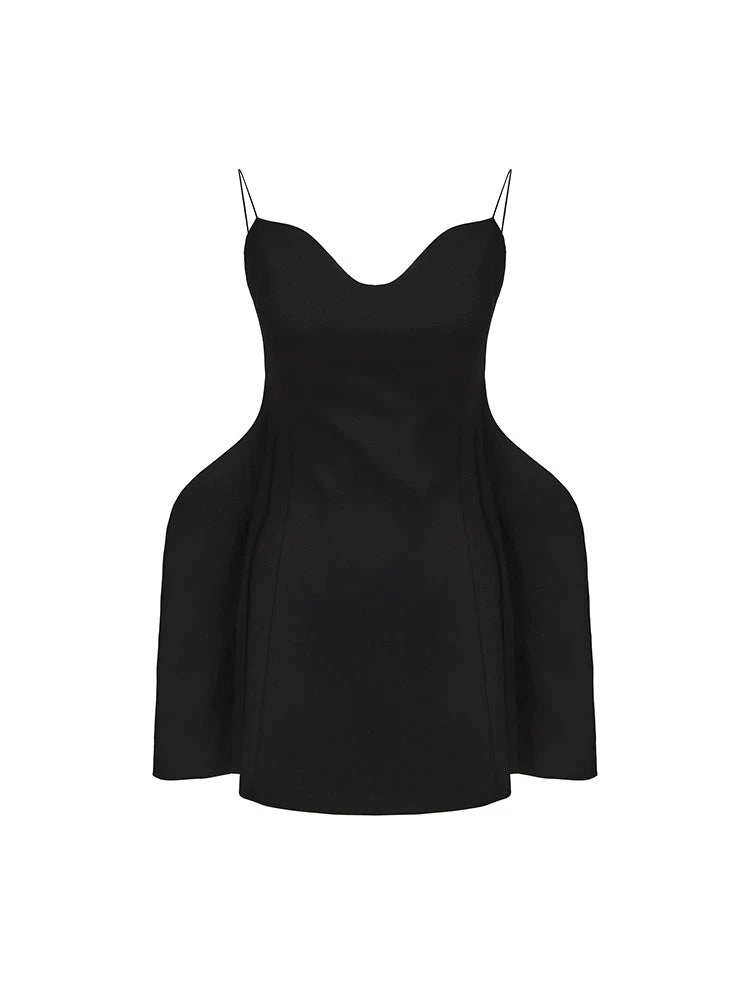 ATELIER MISS LU Fall/Winter Draped Cut Curve Neck Slip Dress -MANON.