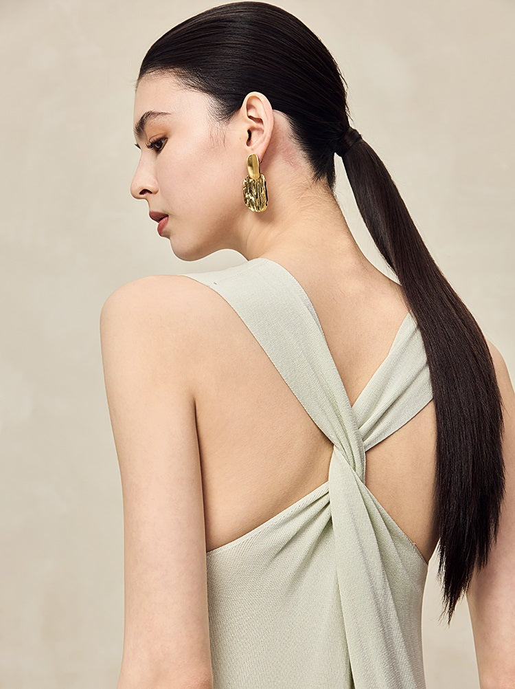 HECO Back Cross Midi Sleeveless Dress - SAVIOR.