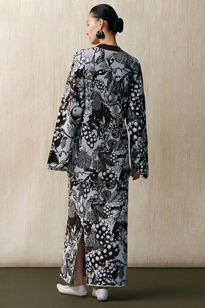 ZHUCHONGYUN spring's new double-knit jacquard straight maxi skirt-RIN.