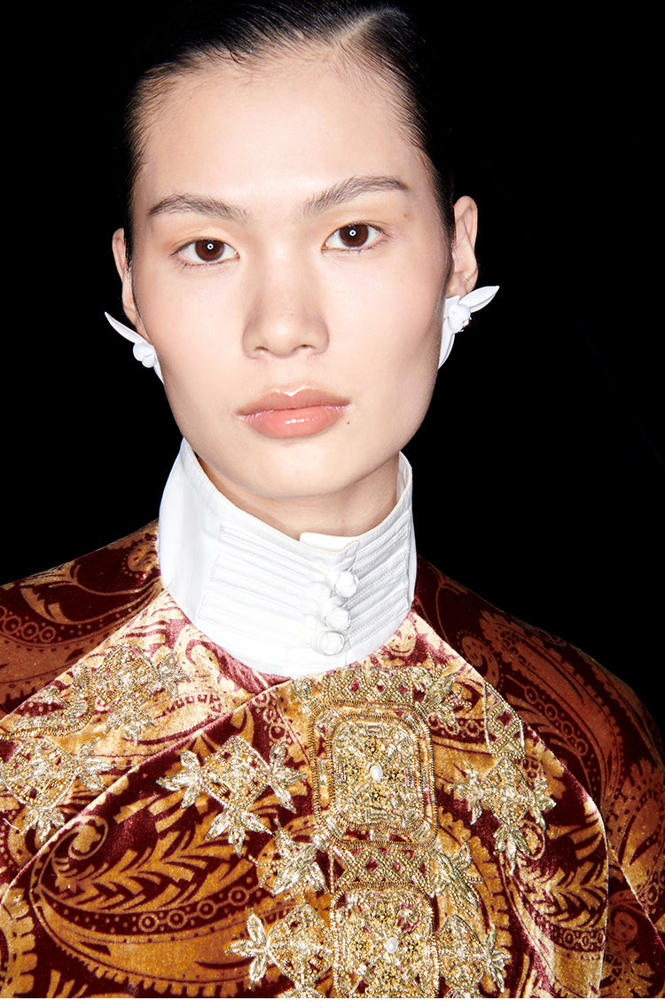 M essential Mackay designer embroidery oversized shirt pants set - calm.