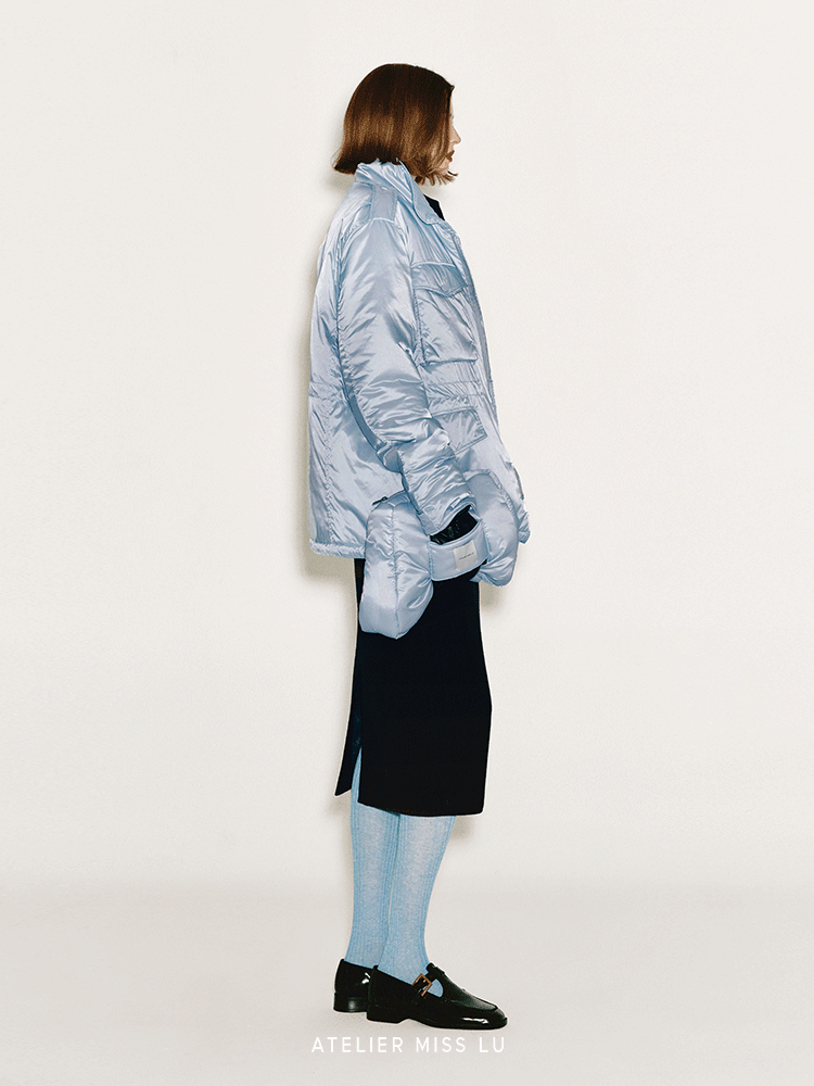 ATELIER MISS LU Glacier Blue Adjustable Waist Jacket - SIMPSON