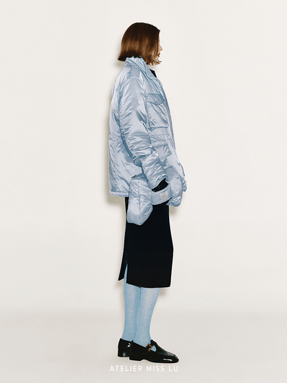 ATELIER MISS LU Glacier Blue Adjustable Waist Jacket - SIMPSON