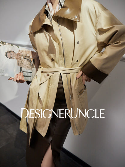 DGU "Oak" Korean trench mid-length loose British style high-end jacket - David.