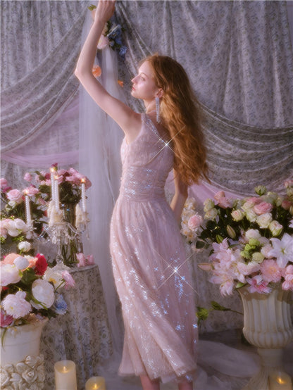 Wardrobes by Chen High End Sleeveless Wrap Embroidered Bead Dress-Sama