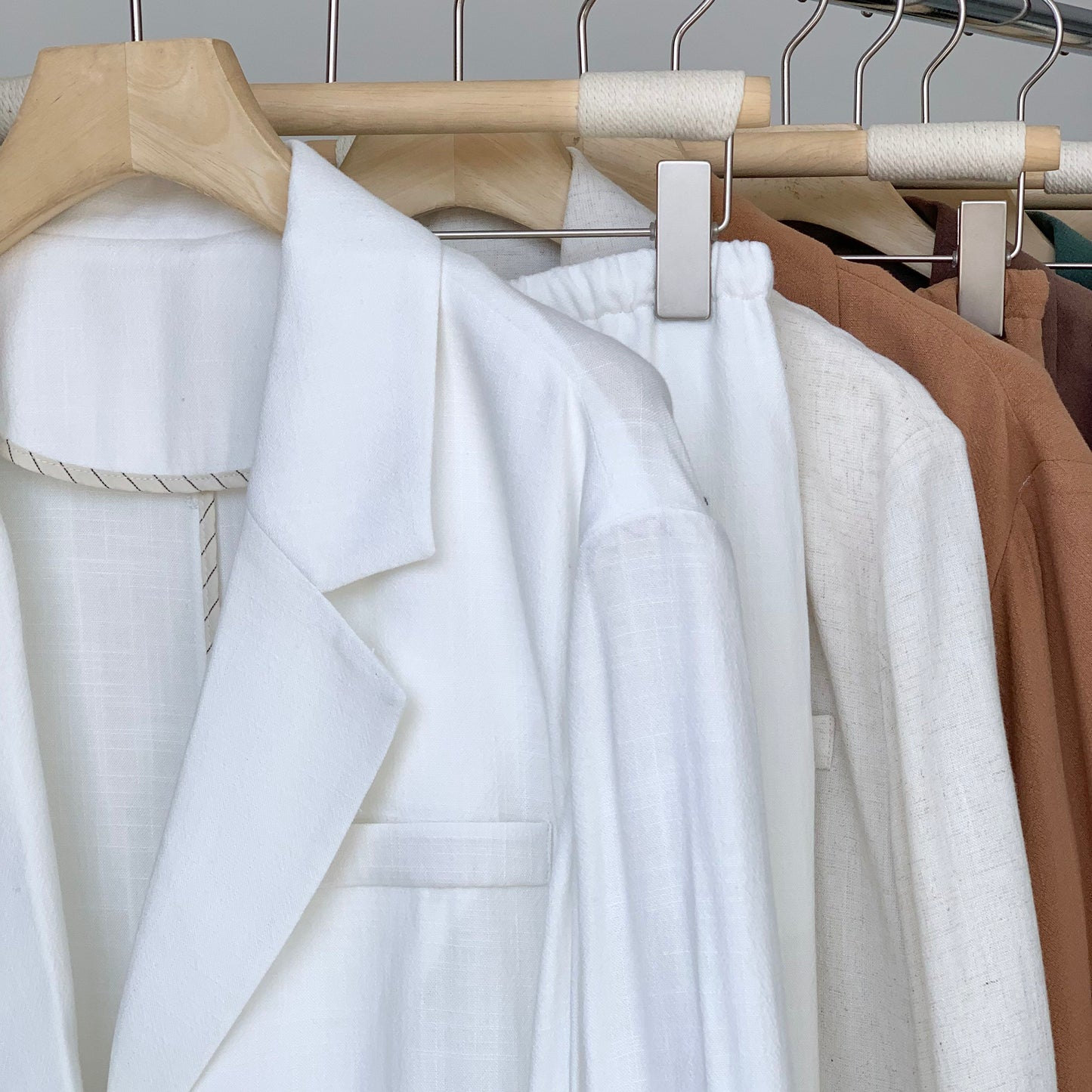 PIAOIN Premium Casual Linen Blazer Women's Versatile Straight Wide-leg Pants ALEXANDRA