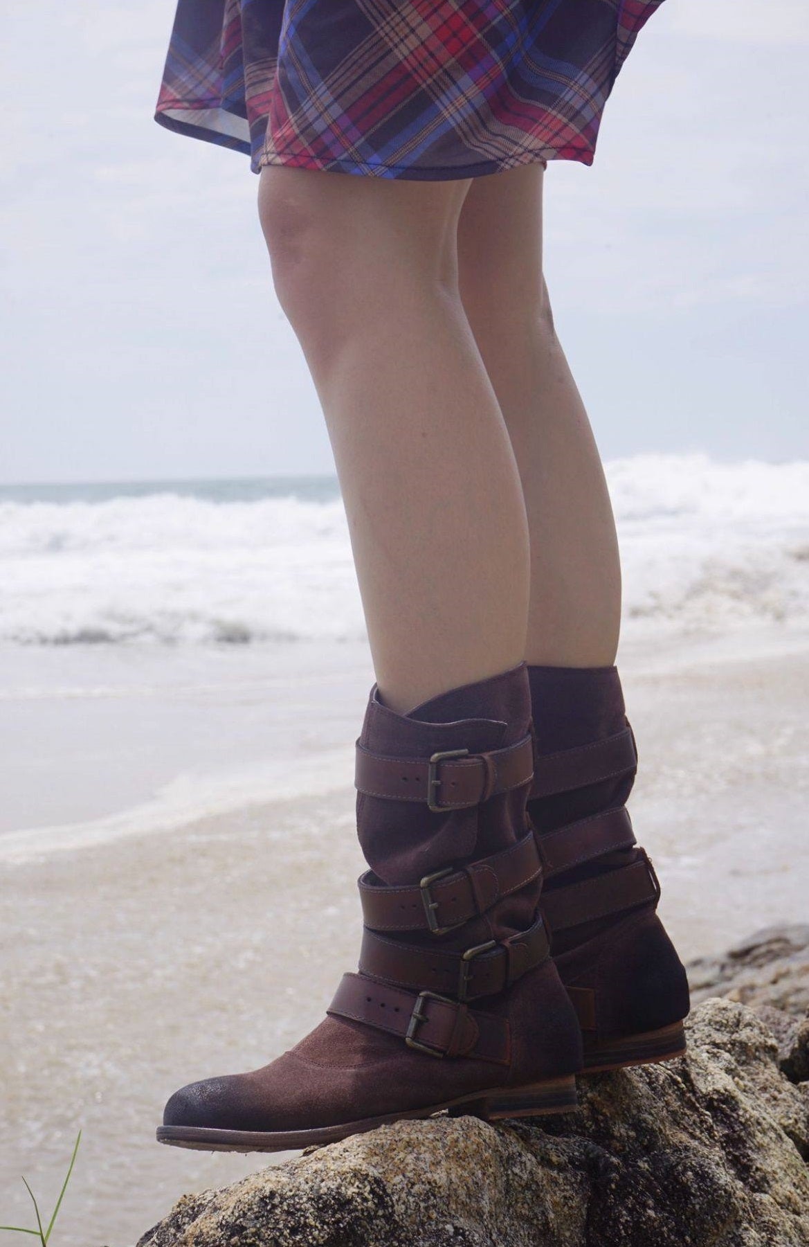 B-FEI Retro Aesthetic Denim Cargo Rider Boots-CHIBU.