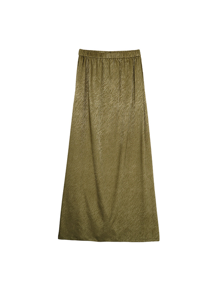 HECO Chinese Temperament Pearlescent High-Waisted High-End Texture Skirt - HELLS.