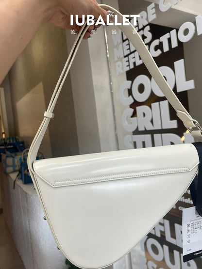 IUBALLET Fog Gunner niche design saddle leather triangle bag - GUYS.