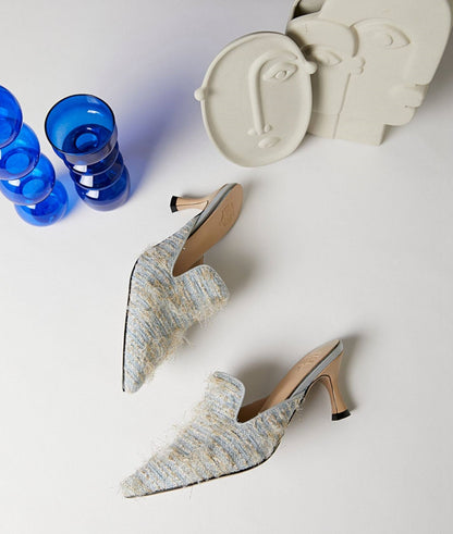 B-FEI heel mules pointed slippers-HAVI.