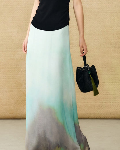 HECO Chinese Blended Temperament Silk Drape Hip Skirt - SOULS .