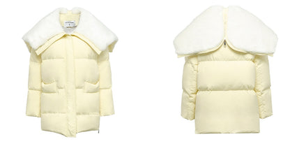 YES BY YESIR autumn women's versatile lapel quilt down jacket - Jialls