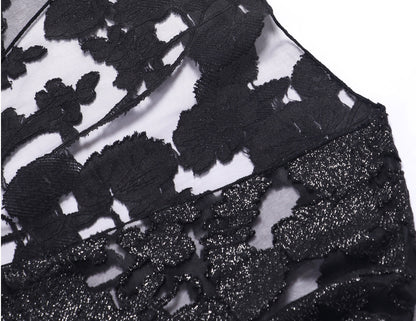 WANGXO | Lace-Up Cardigan & Irregular Double Fishtail Hip Skirt Set -KAIA