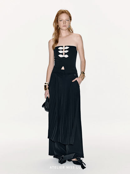 ATELIER MISS LU Fall/Winter deconstructed pleated panelled pants - CLEMENTINE