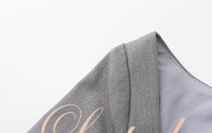 Le palais vintage Girlfriend Grey Suit Dress + Fishbone Waist Closure Sexy Suit-GREG.