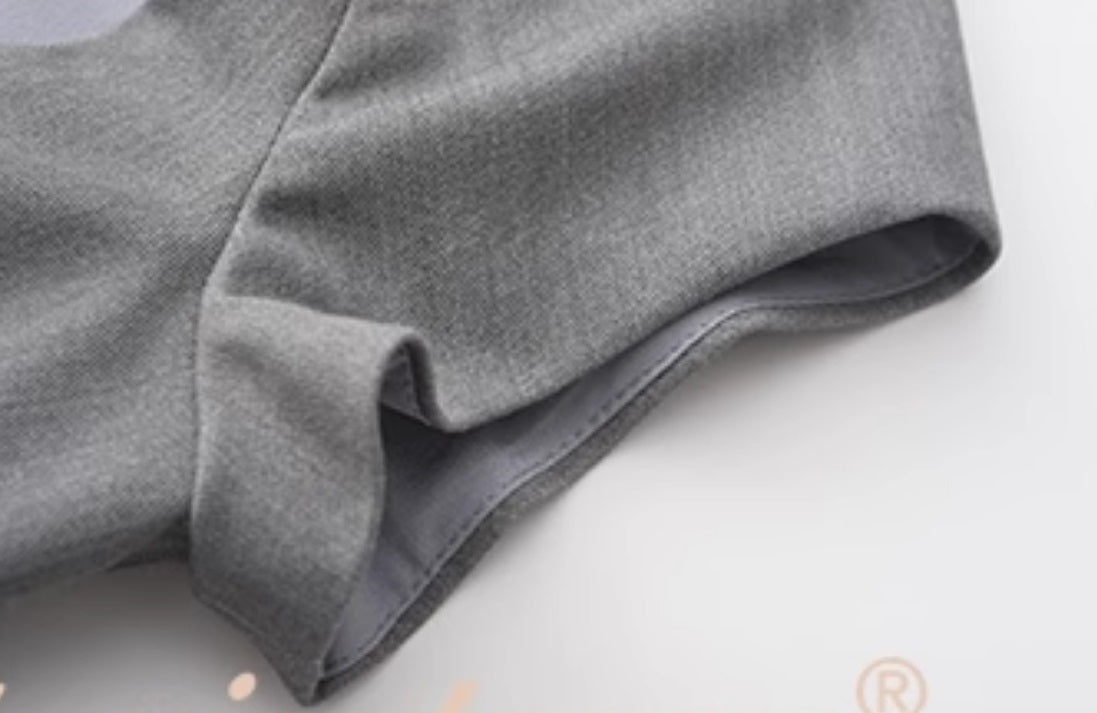 Le palais vintage Girlfriend Grey Suit Dress + Fishbone Waist Closure Sexy Suit-GREG.