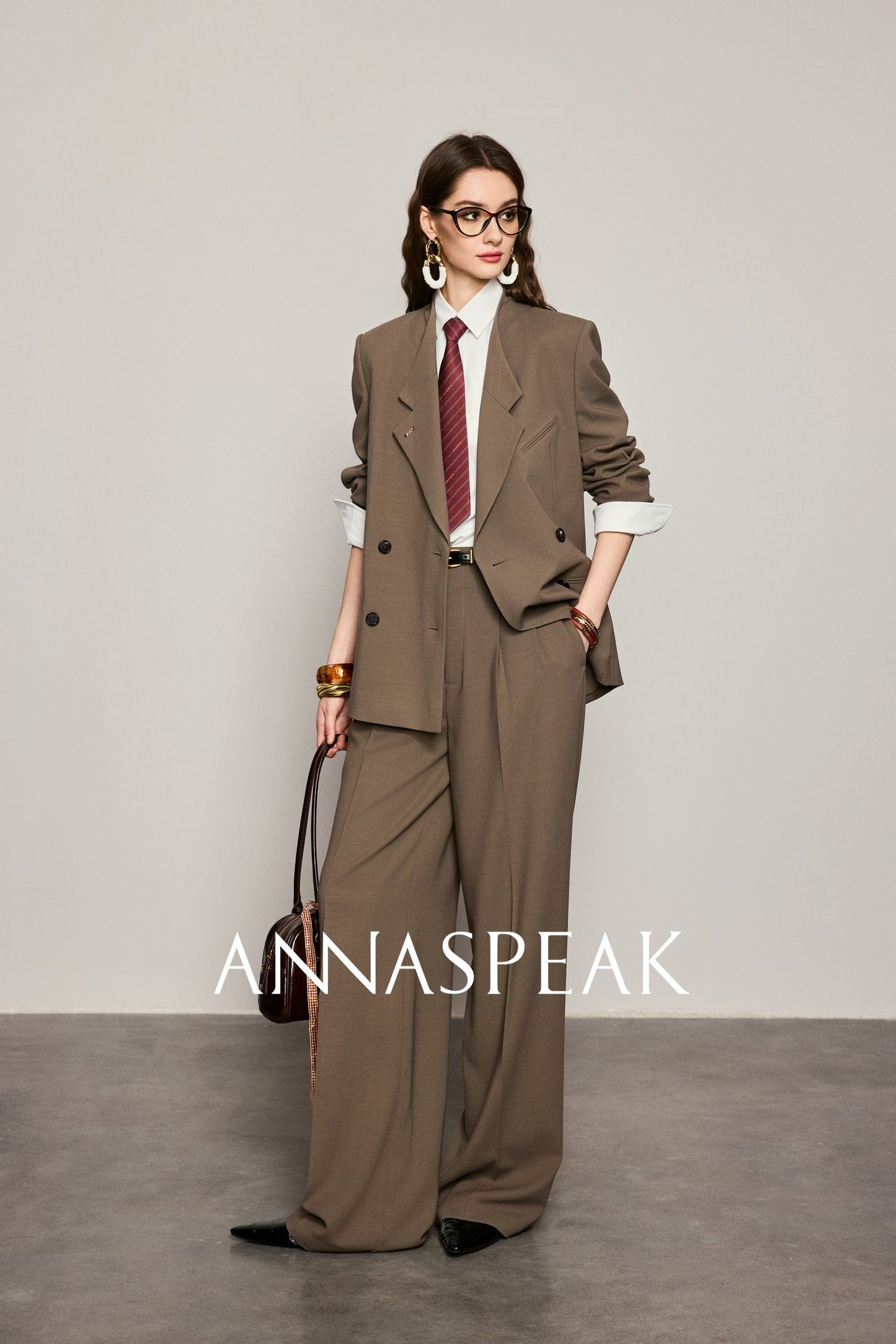 ANNASPEAK  Red wool trousers and wide-leg pants-LATAN.
