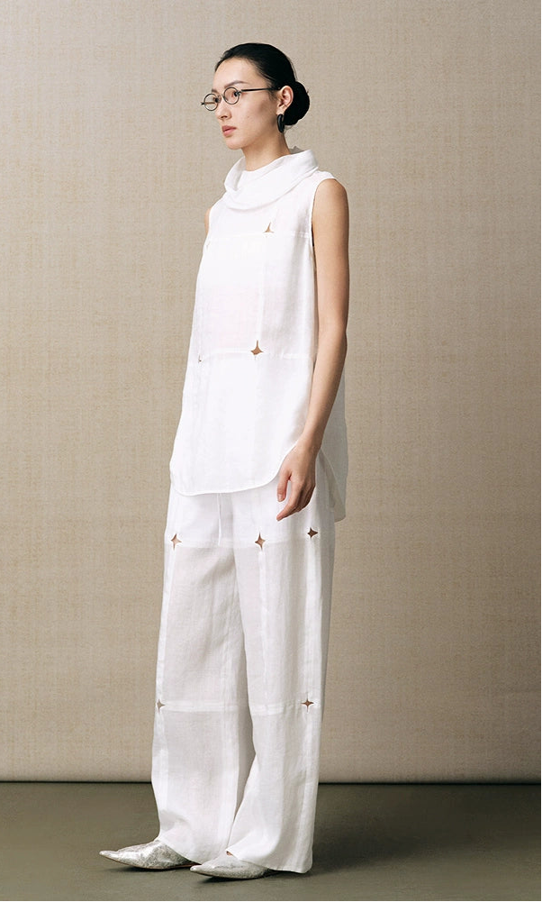 ZHUCHONGYUN  loose light casual wide-leg pants and turtle neck top-KAMADO.