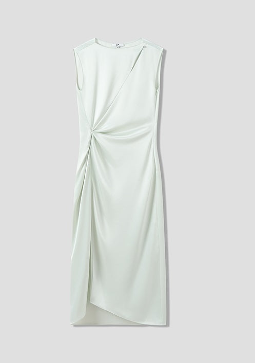 COMME MOI  slanted shoulder cut-out waist dress - ABBY.