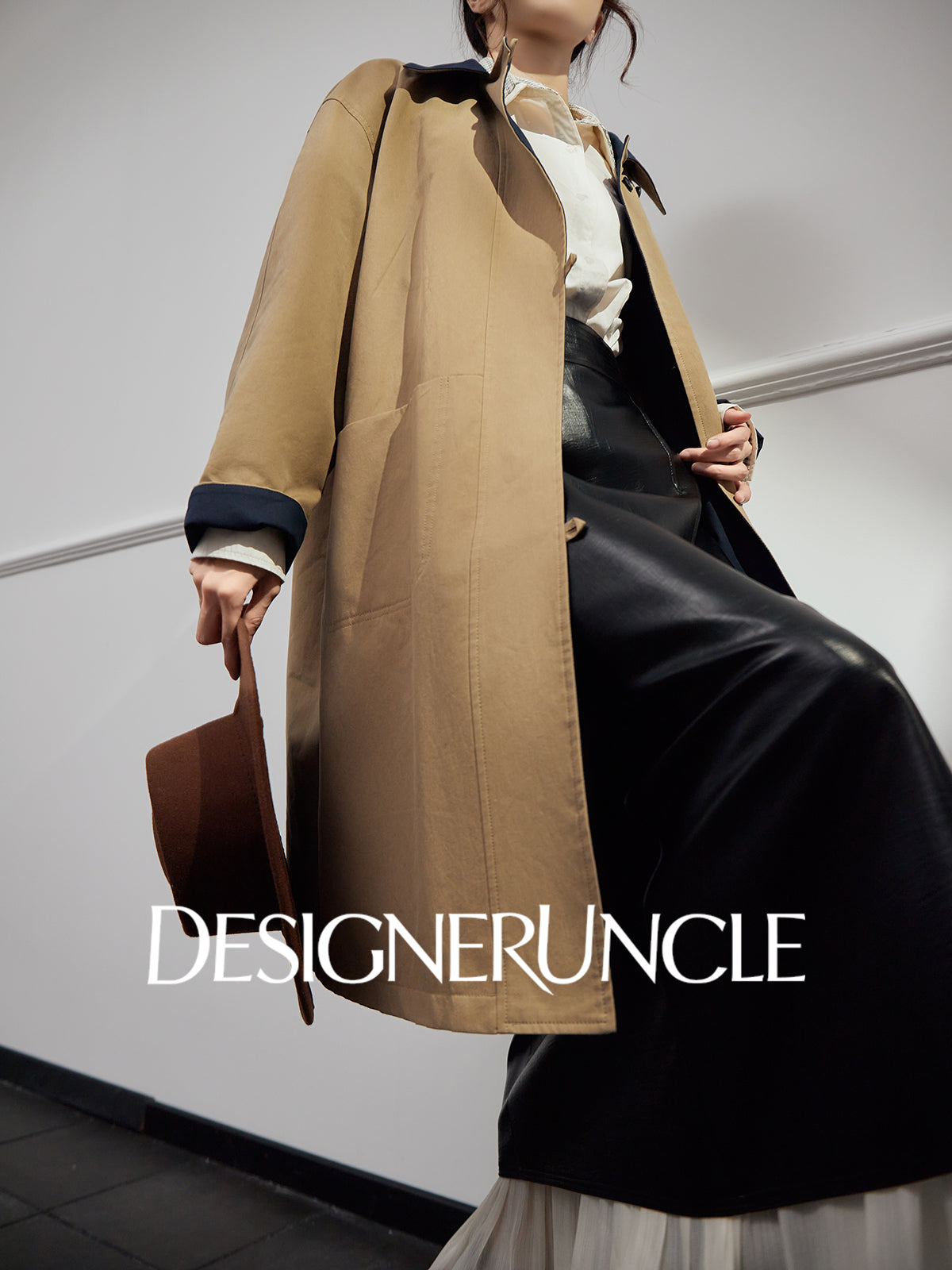 DGU "Qinglan" khaki jacket commuting versatile slimming temperament fashion top - Kyle.