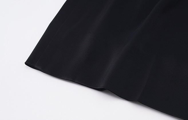 ZHUCHONGYUN Black Fashion Simple Pleated Design Loose Adjustable Short Pants-MITSUKI.