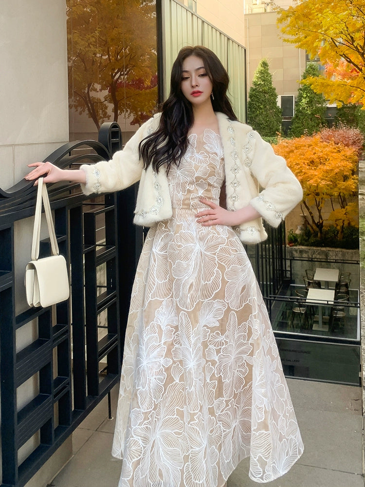 Wardrobes by Chen Elegant White Sleeveless Couture Lace Wedding Dress-Noa