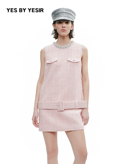 YES BY YESIR  patchwork elegant  jacket and dress outfit set - FLOWER.