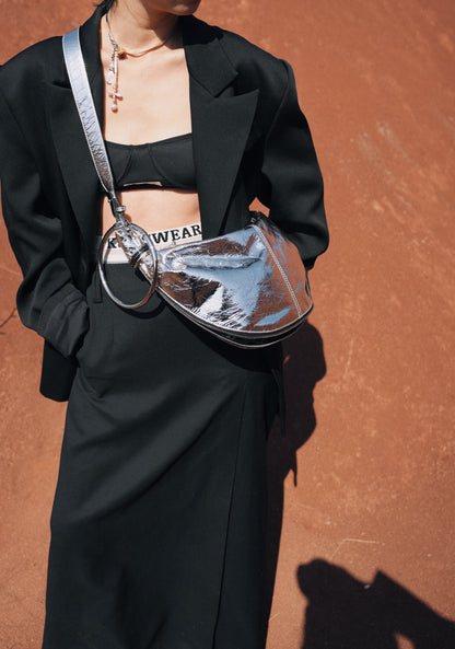IUBALLET Silver Croissant Handle Armpit Bag - SAYS.