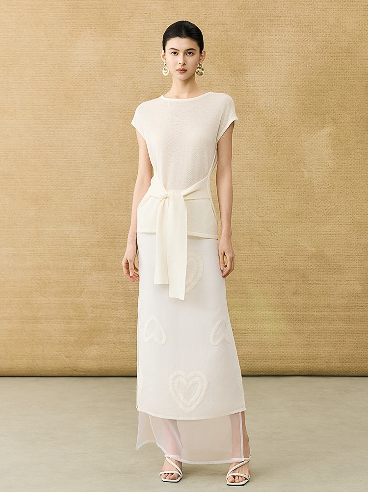 HECO Chinese high-end summer temperament love embroidered skirt - PHYSIC.