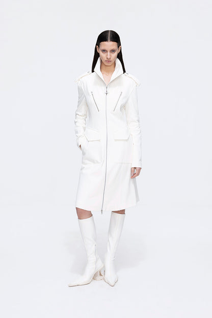 ANNAKIK niche four-pointed star function stand-up collar mid-length coat-HUILIN