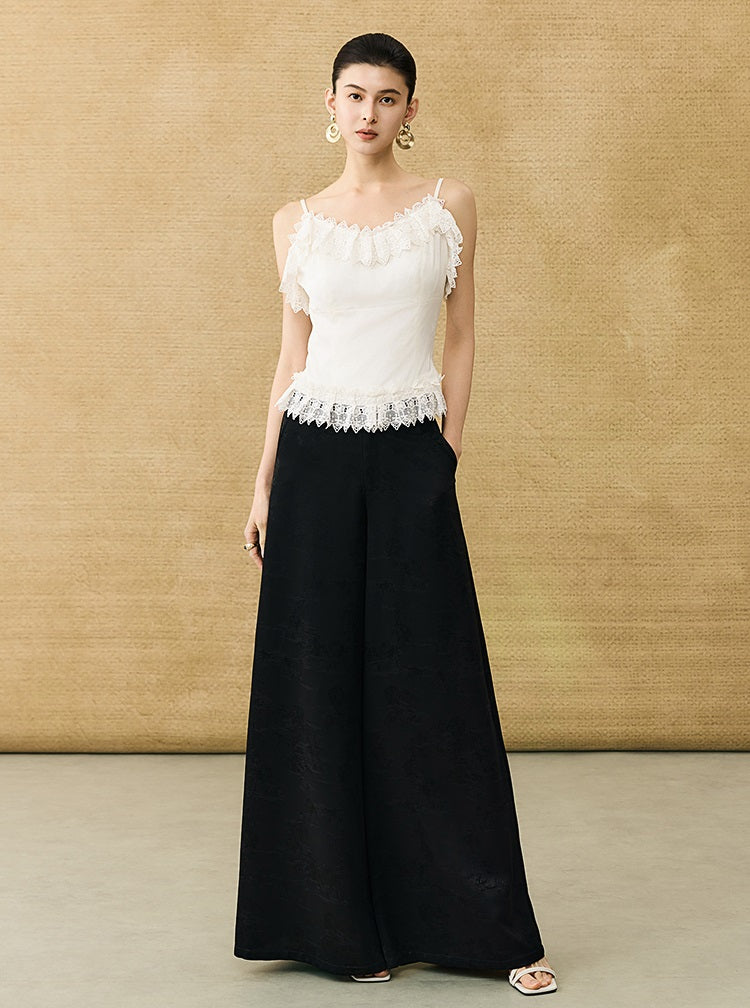 HECO Chinese High-end Acetate Lace Splicing Camisole - ZEPH.