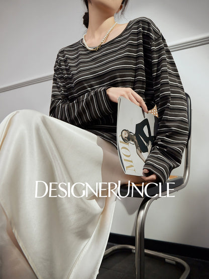 DGU "Flow Boundary" striped knitted sweater versatile fashion design top - NEAT.