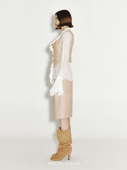 ATELIER MISS LU French wool corduroy waisted vest - STEVE.