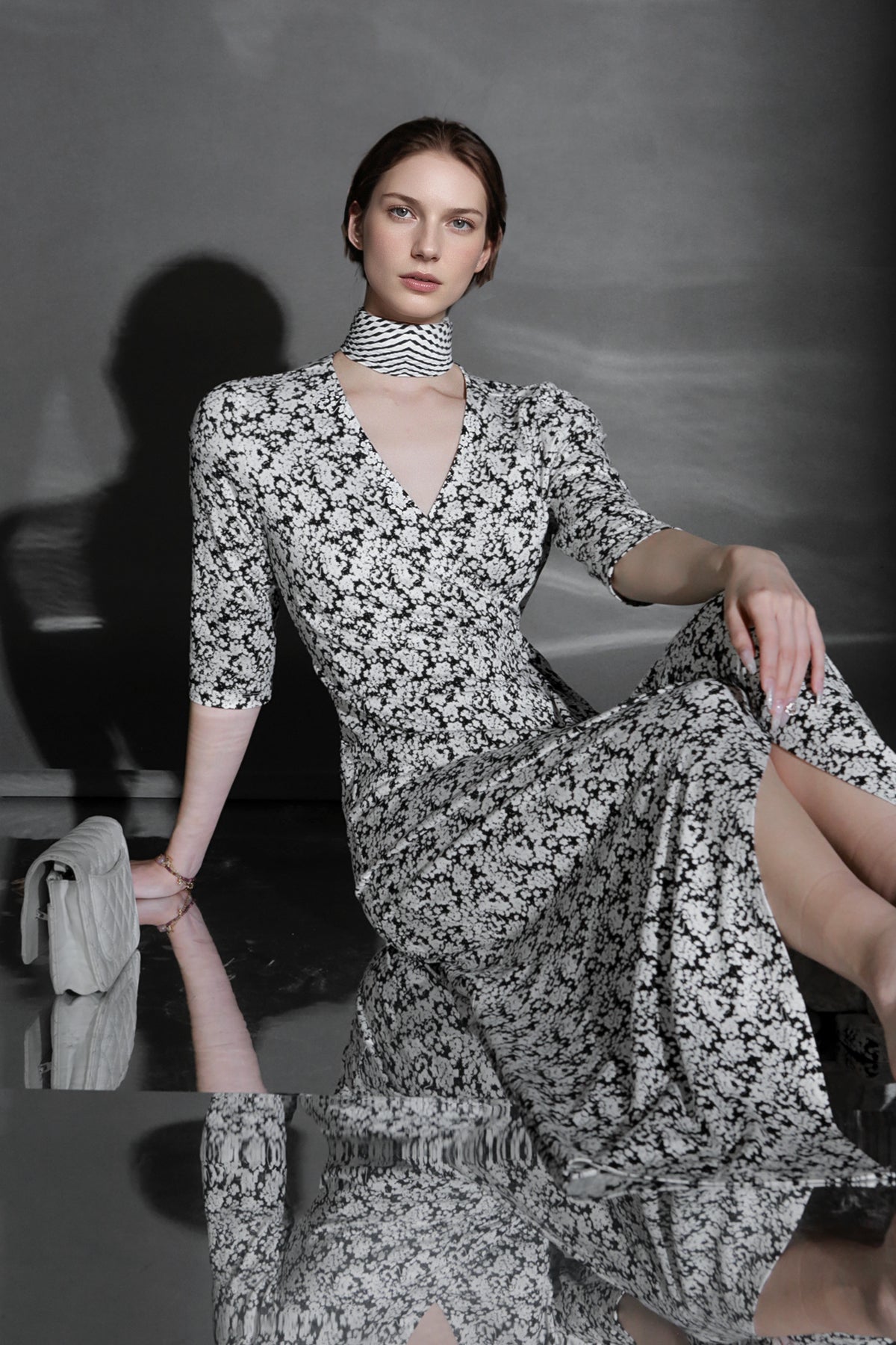 PIAOIN French Hepburn style slim lace-up design goddess long dress-T-AURORA.