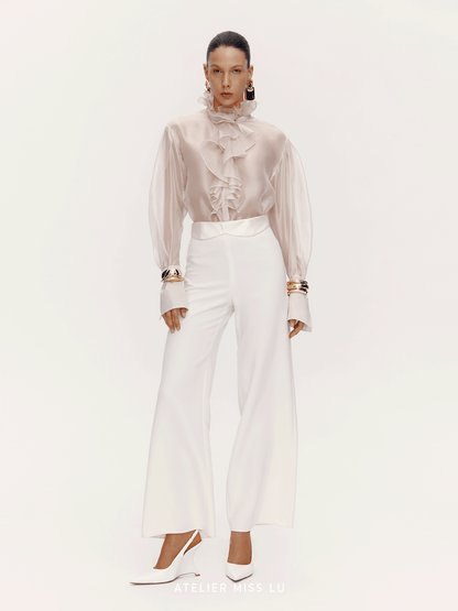 ATELIER MISS LU  Waist Two-Wear Design High-waisted wide-leg pants - CHERUBIM.