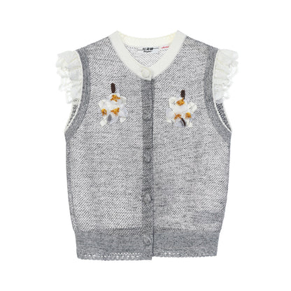 FAME summer flower beaded knit vest top - NOAH