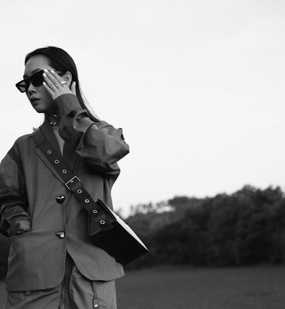 IUBALLET vintage pouch triangle belt buckle Bag - HEALTH.