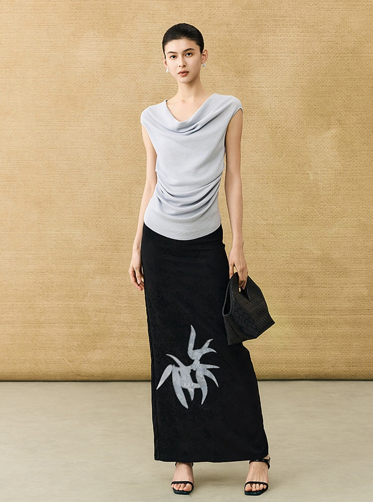 HECO Chinese style swing collar sleeveless knitted sweater T-shirt - HEART.