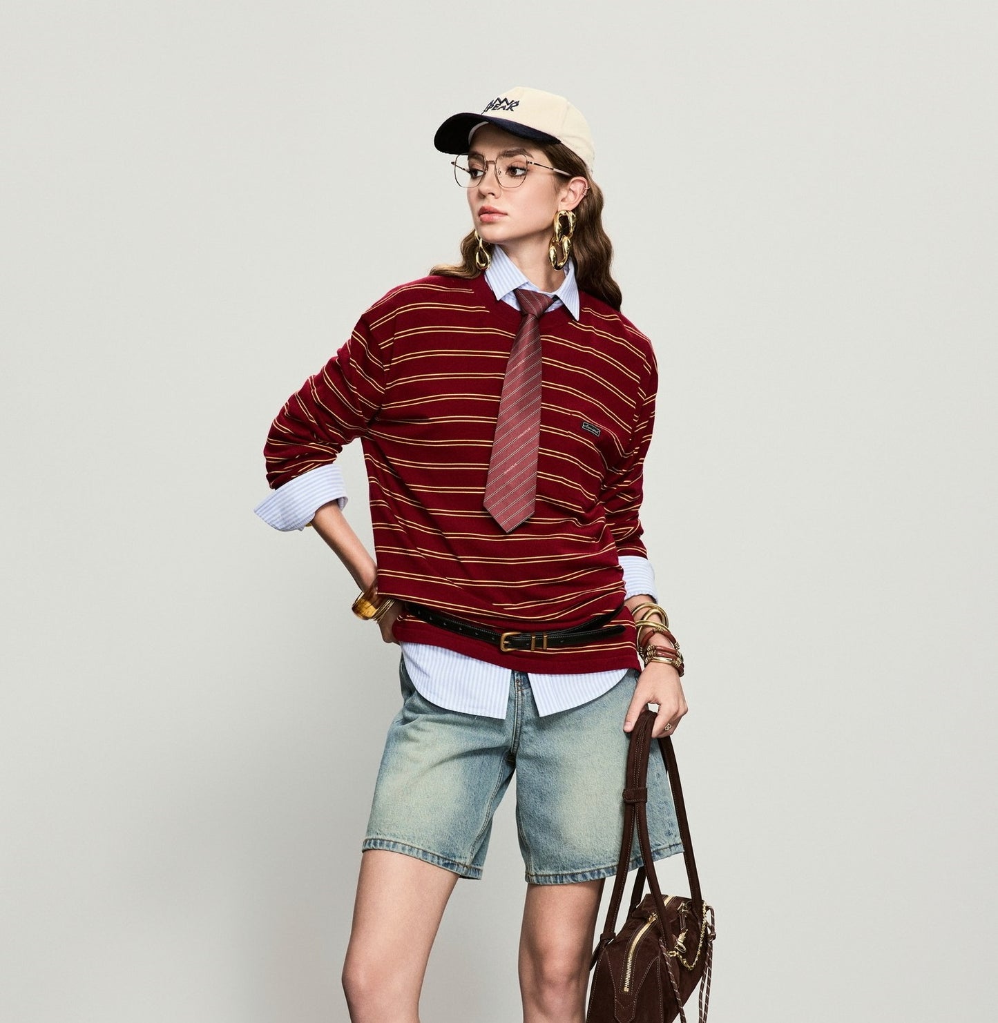 ANNASPEAK  denim Bermuda denim shorts-WAA.