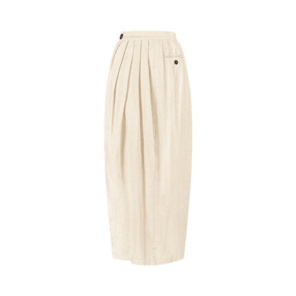 TUYUE Linen Side Slit Silhouette Long Skirt- KLAUS.