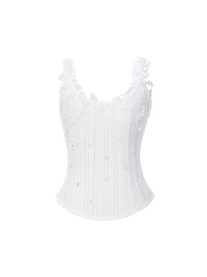 FAME Lafim Lace Spliced Knit Vest Top- AMELIA.