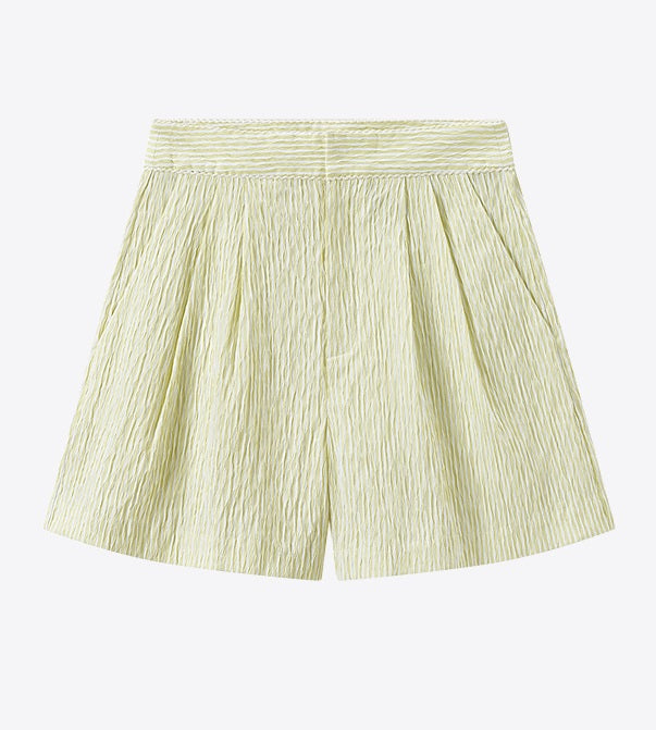 COMME MOI L summer women's yellow striped shorts - SALOME.