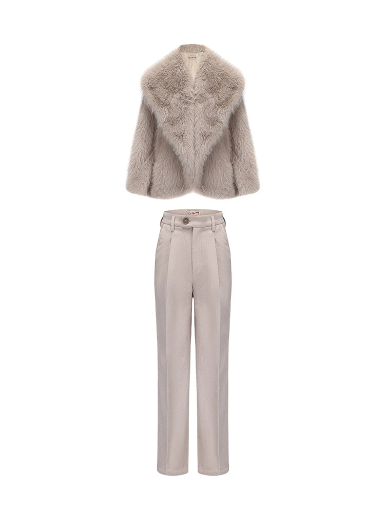 Le Palais Vintage  fur coat woolen trousers-DIOR