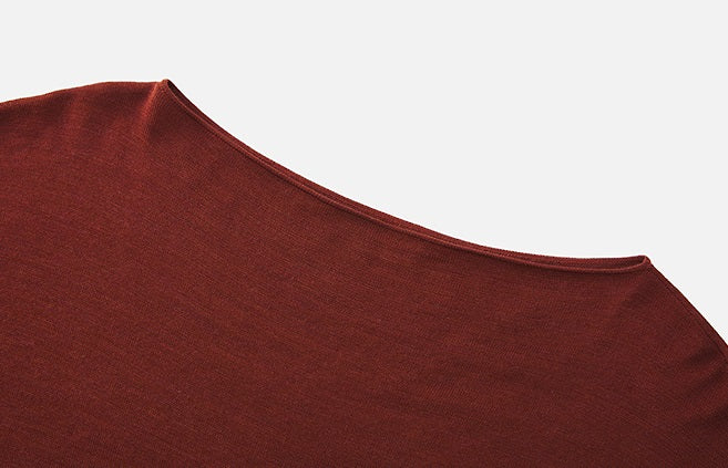 ZHUCHONGYUN one-line collar loose irregular thin top-USHER.