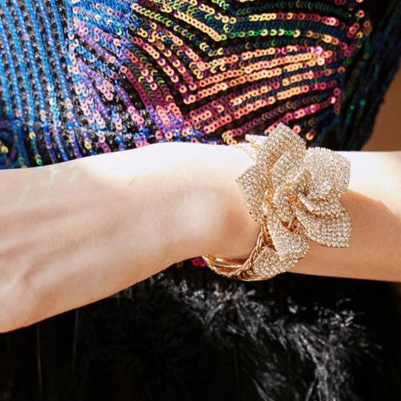 DOLLY Elegant Gold/Sliver Diamond Flower Design Bracelets-LUCY