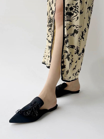 B-FEI beaded mules new Chinese style slippers-MOTO.