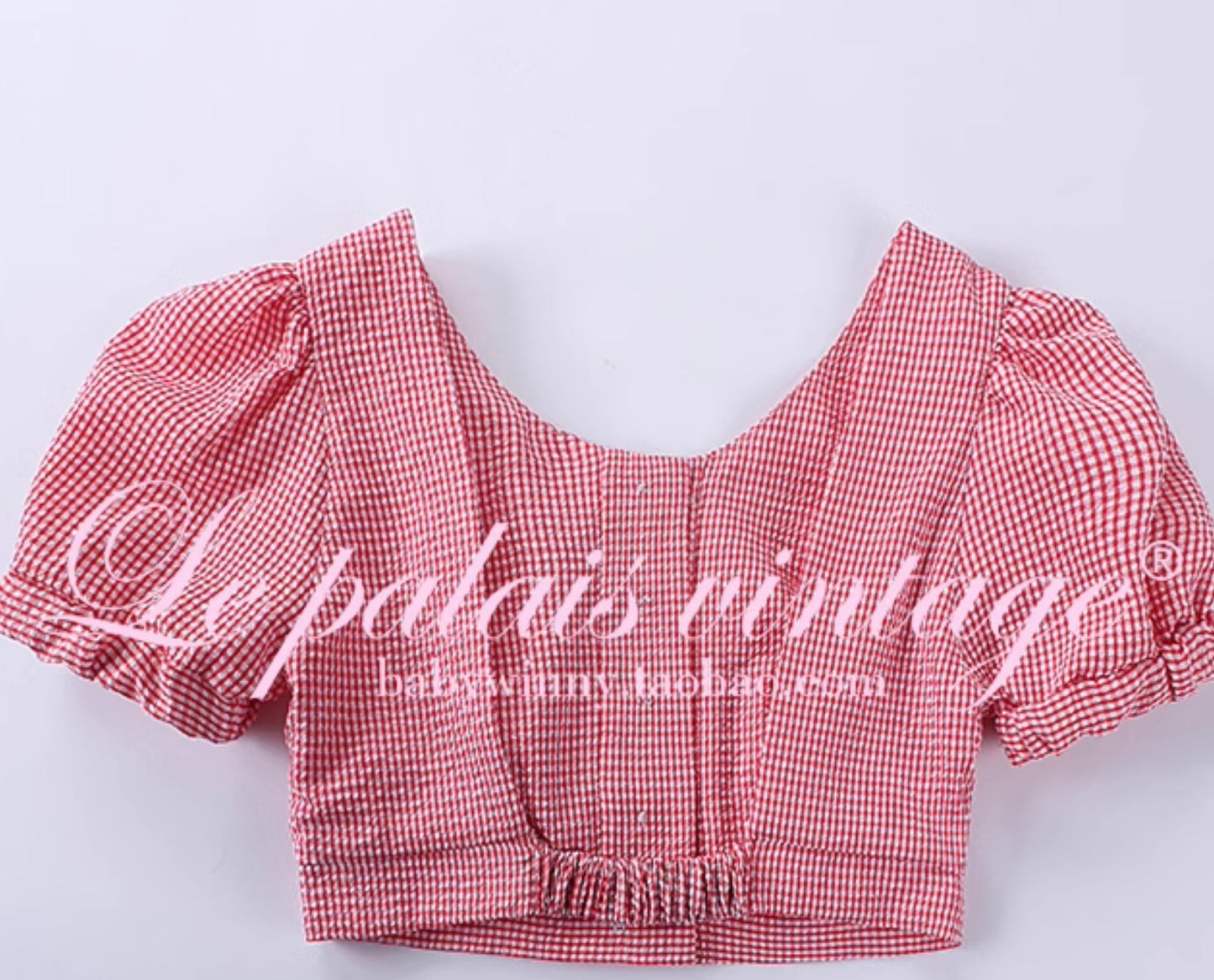 Le Palais  Red Small Padded Sleeve Short Top High Waist Shorts-GAM.